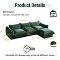 thumbnail image 2 of The Magic Home Convertible Modular L-Shaped Chenille Sectional Sofa Sofas, Green, 2 of 12