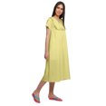 thumbnail image 3 of Moomaya Solid Short Sleeve Nightdress For Ladies Button Placket Nightwear, 3 of 6
