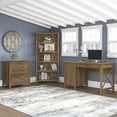 thumbnail image 4 of Bush Furniture Key West 54W Computer Desk with 2 Drawer Lateral File Cabinet and 5 Shelf Bookcase in Linen White Oak, 4 of 6