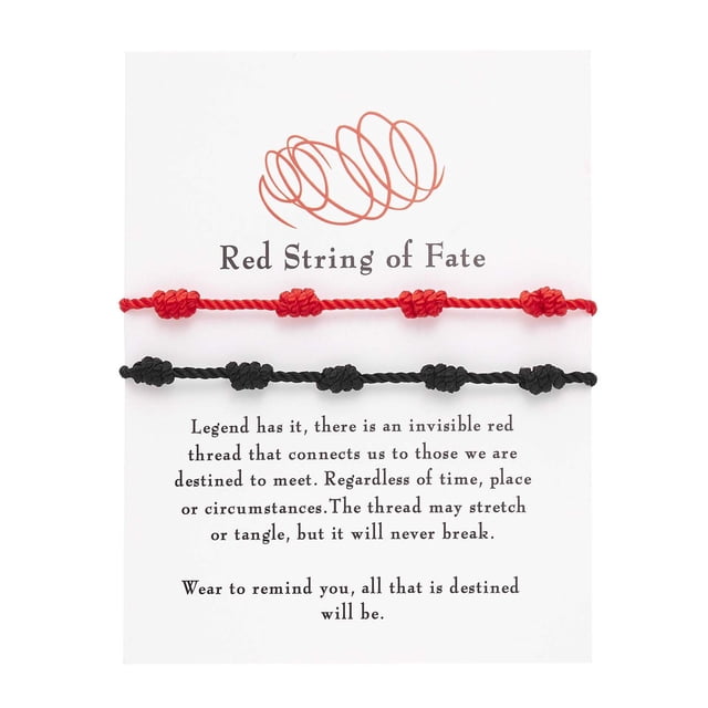 Dvkptbk Couple Bracelet Knotted Red Rope Bracelet Length Lovers Paper Card Bracelet Bracelet Jewelry