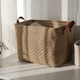 thumbnail image 3 of Storage Basket Decorative Dense Stitches Fabric Dirty Clothes Basket for Laundry, 3 of 7
