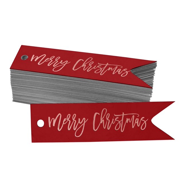 Inkdotpot Pack Of 50 Real Rose Gold Foil Paper Tags Merry Christmas Favor Hang Tags