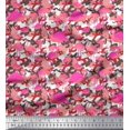 thumbnail image 1 of Soimoi Rayon Crepe Fabric Camouflage Texture & Flamingo Bird Print Fabric by the Yard 46 Inch Wide, 1 of 3