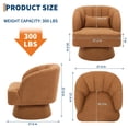 thumbnail image 5 of Yiwa Mid-Back Swivel Armchair, Upholstered Lounge Reading Chair with Pillow and 360-Degree Rotation, 5 of 5