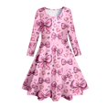 thumbnail image 4 of PMVFHDE Robe à Imprimé Floral pour Filles Robe de Fête Imprimée pour Enfants et Filles, Rose, 6-7 Ans, 4 of 5