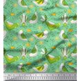 thumbnail image 1 of Soimoi Modal Satin Fabric Floral & Bird Cartoon Print Fabric by The Yard 42 Inch Wide, 1 of 3
