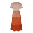 thumbnail image 5 of FAIWAD Robes Maxi d'Été pour Femmes à Manches Courtes à Paillettes Colorblock 2024 Vacances Tendance Fluides avec Poches Robe, 5 of 5