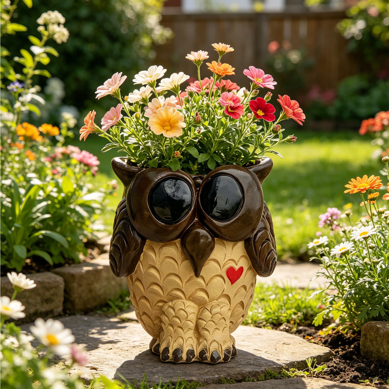 Owl Shaped Resin Planter Pot Cute Planter Decorative Flower Pot For Indoor Plants