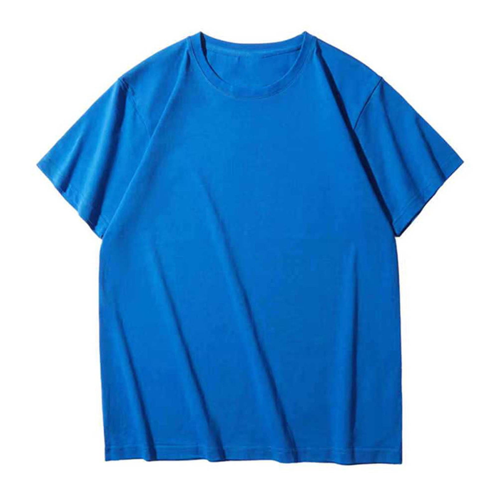 Posijego T-Shirts en Coton pour Hommes T-Shirts Basiques à Manches Courtes T-Shirts d'Été Décontractés pour Hommes T-Shirts à Col Rond pour Hommes Couleur Unie