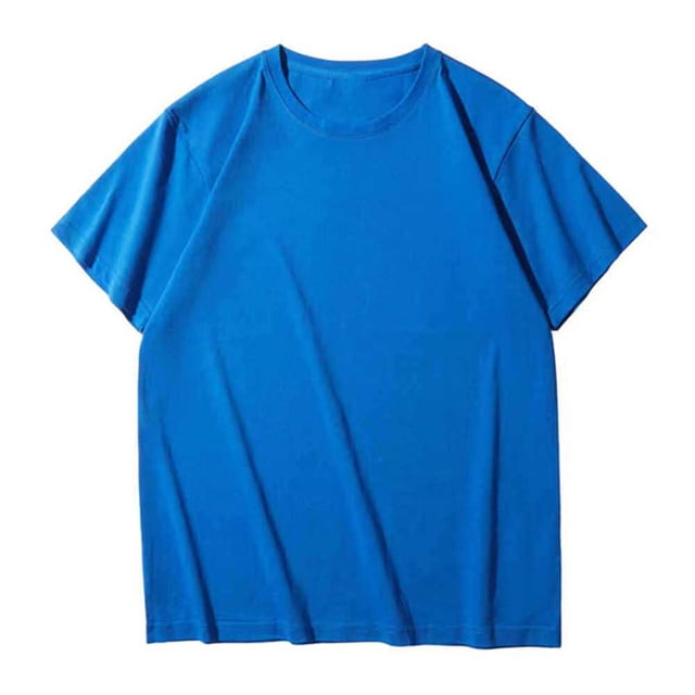 Pisexur T Shirts for Man , Hommes Couleur Unie Mode Décontractée Ventilée Col Rond Exercice Manches Courtes Haut Bleu, G Chemises de Golf Hommes & Chemises Hommes