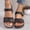 Black, variant on Drppepioner Women's Sandals,Summer New Foreign Trade Large Size Wedge With Fish Mouth Solid Color Large Size One Line Buckle Beach Sandals Black