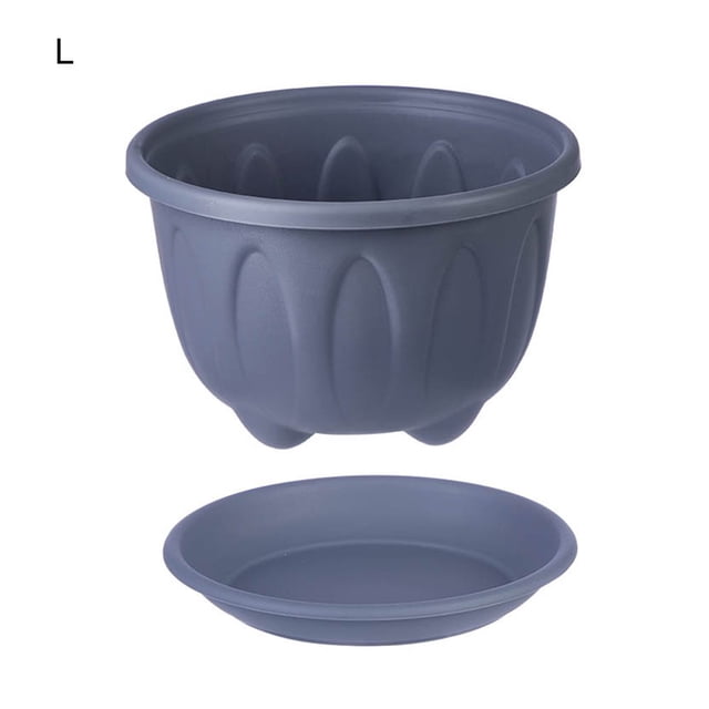 Flower Pot Nice-looking Fashion Lightweight Plastic Flower Vegetable Planters Pot with Tray for Home