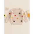 thumbnail image 4 of FOCUSNORM Chandail pour Bébé Fille à Manches Longues, Col Rond, Fleur, Tricot Chaud d'Hiver, Chandail, Vêtements pour Nourrisson, 4 of 9