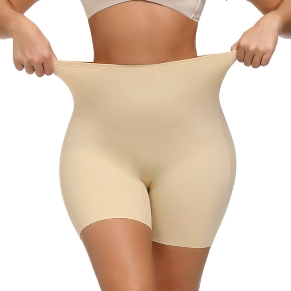 WZXFASHION Women Shapewear Shorts Tummy Control Boyshorts High Waisted Body Shaper Shorts Thigh Slimmer Shapers Beige XXL