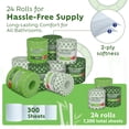 thumbnail image 2 of 24-Roll Bamboo Toilet Paper, Individually Wrapped 2-Ply Tissue Paper for Home, RV, and Camping, Soft, Strong, Septic Safe, Biodegradable, Sustainable Bathroom Essential, 2 of 8