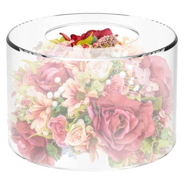 Qenwkxz Acrylic Fillable Cake Stand Clear Cake Riser Cylinder Cupcake Stand Decorative Cake Display Round Cake Display Stand Reusable Cake Holder for Party Wedding Birthday 5.9in 7.87in 9.8in