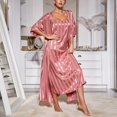 thumbnail image 3 of Women's Robes Solid Color Striped Satin Robe Femmes Women Sexy Nightwear Sleepwear 2 Pcs Set Pajamas M, 3 of 7
