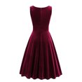 thumbnail image 4 of Penkiiy Robes en Velours pour Femmes, Robe Rétro Trapèze, Robes Formelles pour Invitées de Mariage Cocktail Noël Fêtes Robes TG Rouge, 4 of 9