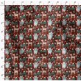 thumbnail image 4 of Soimoi Red Rayon Fabric Bear & Reindeer Cartoon Print Fabric by the Yard 56 Inch Wide, 4 of 5