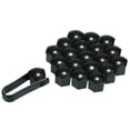 thumbnail image 2 of 20 Pcs Couvercles d'Écrou de Roue Universels 21mm Capuchons d'Écrou Plaqués Protecteur de Vis Noir, 2 of 6