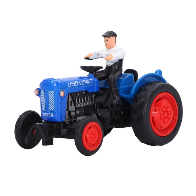 Kids Farm Vehicle Toys, Develop Communication Skill Plastic Highly Simulation Farm Tractor Toy For Home Play Blue