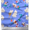 thumbnail image 1 of Soimoi Blue polyester Crepe Fabric Geometric Abstract Print Fabric by the Yard 52 Inch Wide, 1 of 3