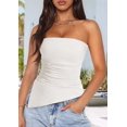 thumbnail image 3 of Womens Tube Top Summer Strapless Tops White M, 3 of 6