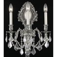 thumbnail image 2 of Elegant Lighting Monarch Traditional Pewter 3 Light E12 Crystal Wall Sconce, 2 of 2