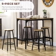 thumbnail image 4 of HOMCOM 5-Piece Bar Table and Chairs Set for Dining Room, Rustic Brown, 4 of 10
