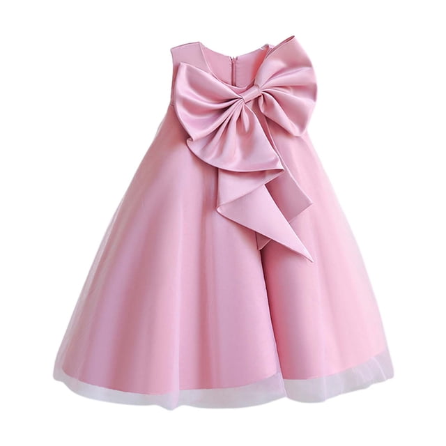Robe de Fille pour Occasions Spéciales Sans Manches Robe de Bal pour Tout-Petit Robe en Tulle Robe de Fête du Thé pour Filles 5-6 Ans