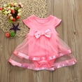 thumbnail image 4 of MIASHUI Robe Barboteuse Tutu pour Bébé Fille à Manches Courtes, Robe de Princesse pour Fête d'Anniversaire, Rose, 0-3 Mois, 4 of 8