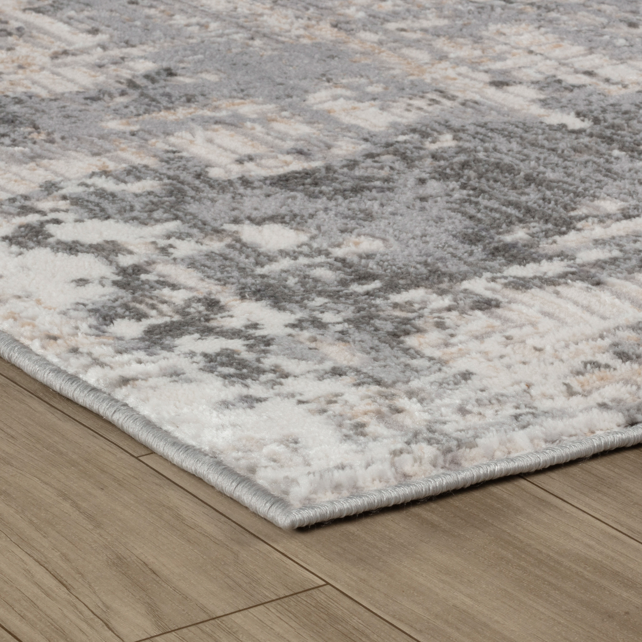 Tapis d'interieur scandinave Atlas Rug Branch, gris beige, effet vieilli - Salon, chambre, salle a manger et cuisine