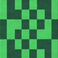 thumbnail image 1 of Ahgly Tapis d'Intérieur Lavable en Machine Carré Vert Émeraude Profond, 6 Pieds Carré, 1 of 7