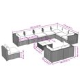 thumbnail image 4 of vidaXL 11 Piece Garden Lounge Set with Cushions Poly Rattan Brown, 4 of 5
