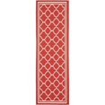 thumbnail image 1 of Safavieh Courtyard Red Indoor Outdoor Runner Rug, 2'3' x 22', Machine Made, Enhanced Polypropylene, 1 of 5