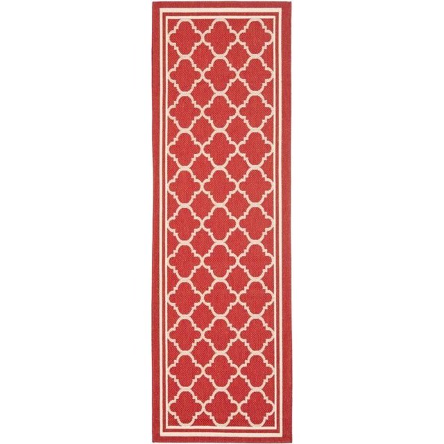 Safavieh Courtyard Red Indoor Outdoor Runner Rug, 2'3' x 22', Machine Made, Enhanced Polypropylene