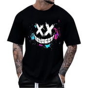 LUOGENLI Male T-shirts for Mens Men's T Shirt Summer Oversized Shirt Fashion 3D Print Casual Comfortable Shirt 4xl Mens T-shirts Graphic Tees St. Patrick's Day Black XXL