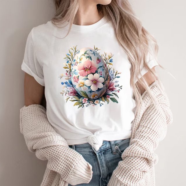 Weiqiqre Summer Tops for Women Happy Easter T Shirt Easter Bunny Shirt Cute Rabbit Graphic Tee Gift Spring Tees Tops