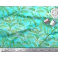 thumbnail image 2 of Soimoi Blue Poly Georgette Fabric Pine Leaves Printed Craft Fabric by the Yard 42 Inch Wide, 2 of 3