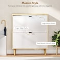 thumbnail image 4 of HOMCOM Narrow Shoe Cabinet, 2 Flip Drawers Shoe Storage Cabinet, White, 4 of 10