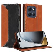 Phone Case for Motorola Moto G86 Power FOXDOCK Premium Leather,Creative Dual-Color Cover with Card Slot,Shockproof