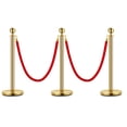 thumbnail image 1 of Gold Stanchion Posts with 5 FT Red Velvet Ropes – Elegant Crowd Control Barriers for VIP Events, Red Carpets, Weddings & More, 1 of 7