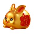 thumbnail image 2 of Chinese Style Lucky Rabbit Money Bank Bunny Figurine Statue Money Saving Pot Jar Aureate, 2 of 8