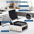 thumbnail image 2 of AKDSteel Commercial Panini Grill, 1800w Electric Sandwich Maker With 9"x9" Full Grooved Enamel Plate And Temp Control, 2 of 8