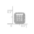 thumbnail image 2 of Diamond2Deal 14K Blanc Gold 1/2ct. Diamond Square Cluster Pendant for Women, 2 of 4