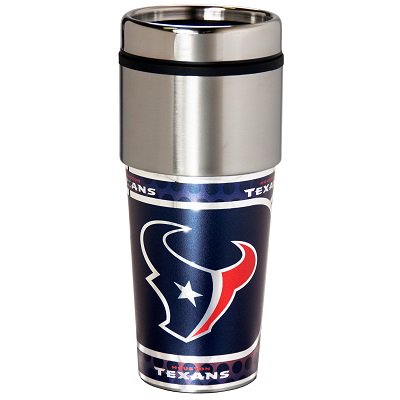 Houston Texans Gobelet de Voyage en Acier Inoxydable 16 oz. Graphiques Métalliques