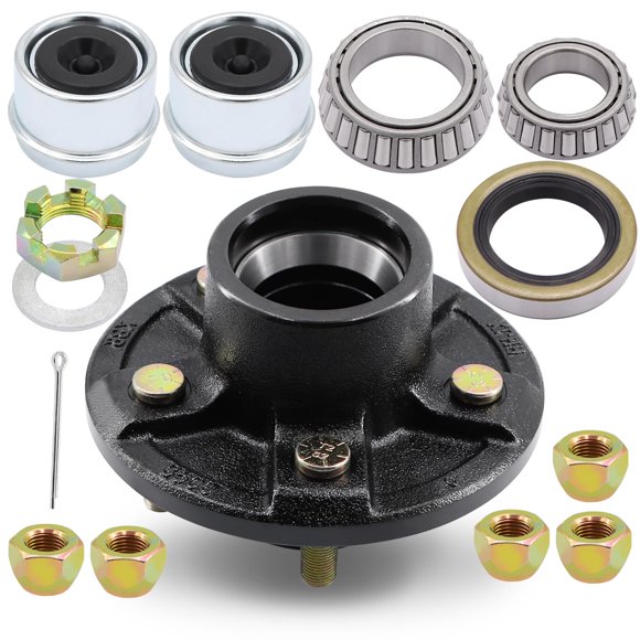 Ruikarhop 5 Lug Trailer Wheel Hub Kit,3500 LB-5 X 4.5 Trailer Axle Kit with(L68149 and L44649 Cone Bearings),Fits 1-1/16'' to 1-3/8" Trailer Axles 3500lb #84 Spindle for