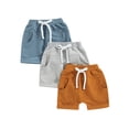 thumbnail image 1 of Gupgi 3 Pack Toddler Boy Shorts Set, Solid Loose Drawstring Shorts Kids Sports Short Pants, 1 of 8