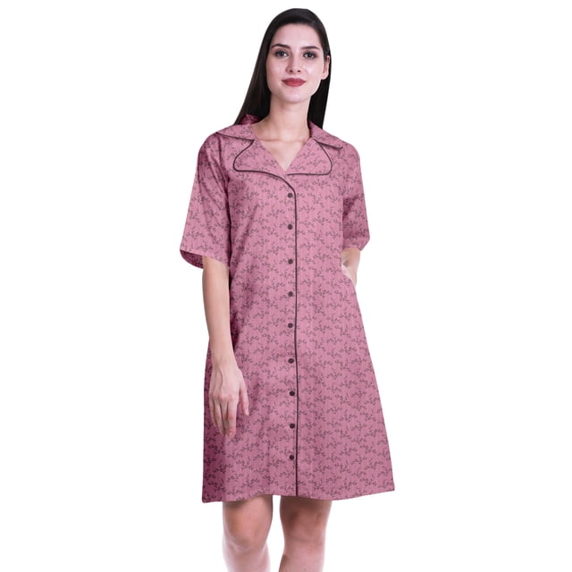 Moomaya Printed Womens Button Down Shirts Short Sleeve Shirts For Women-S-XXL