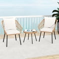 thumbnail image 4 of Costway 3 Piece Patio Bistro Set with Heavy Duty Metal Frame for Balcony Garden & Poolside, 4 of 10